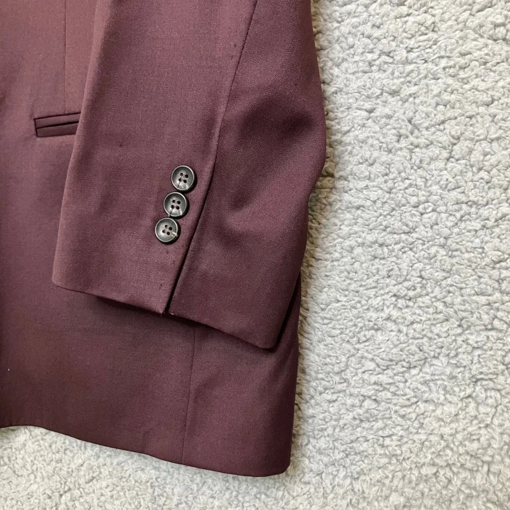 VTG Brooks Brothers 100%‎ Pure Wool Blazer Mens 16 Purple Burgundy Jacket USA
